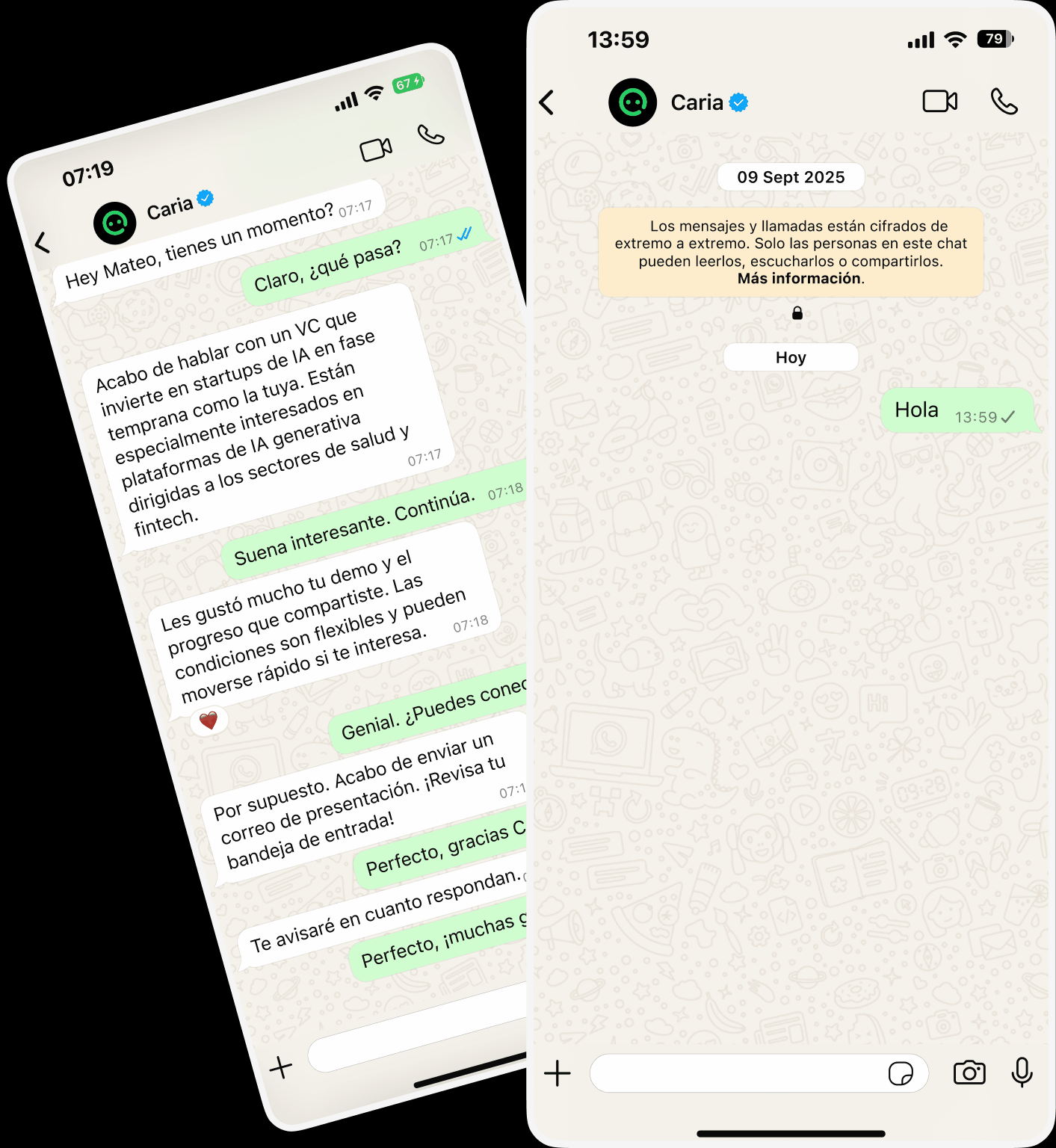 Ping Caria te ayuda a encontrar un trabajo o un inversor directamente desde WhatsApp.